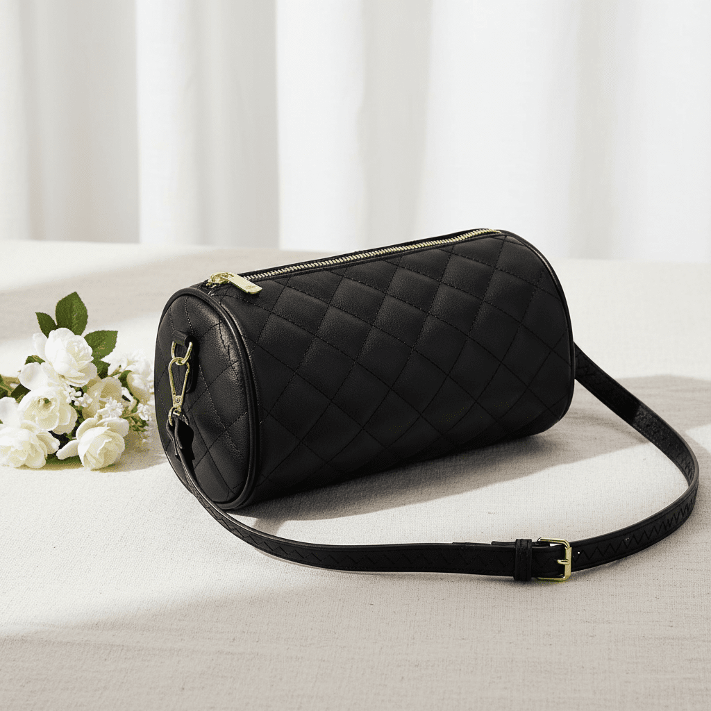Quilted Crossbody Bag – Cream Minimal