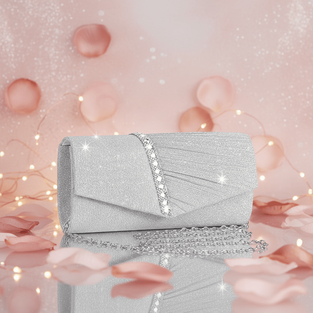 Silver Clutch Blush Background
