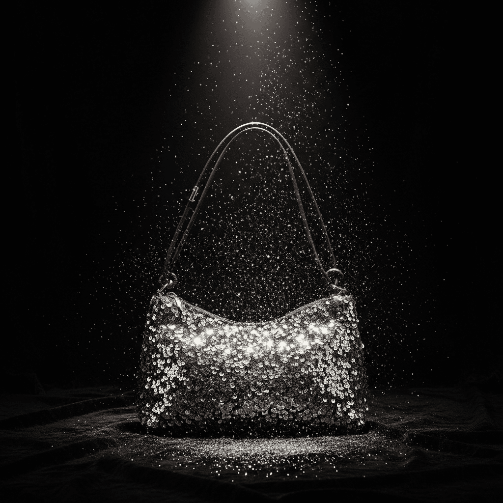 Silver Sequin Bag Hero Shot