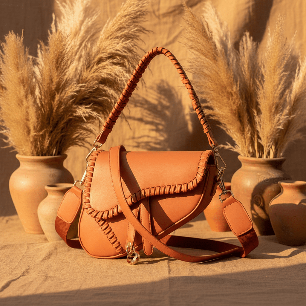 Terracotta Saddle Bag - Boho Linen