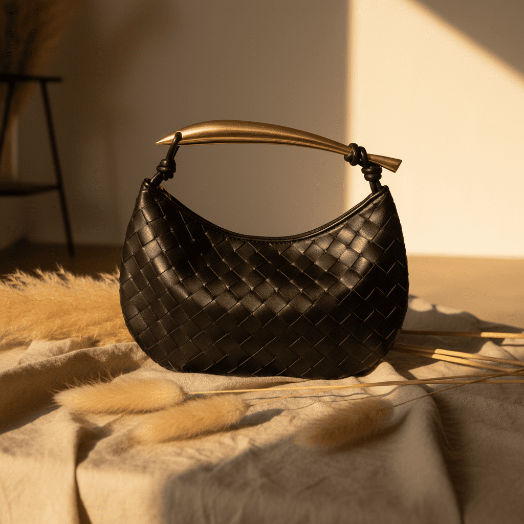 Woven Leather Hobo Bag Lifestyle